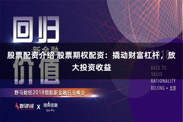 股票配资介绍 股票期权配资：撬动财富杠杆，放大投资收益